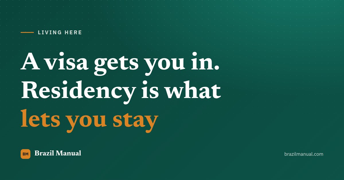 Typographic cover on the site green reading "A visa gets you in. Residency is what lets you stay"